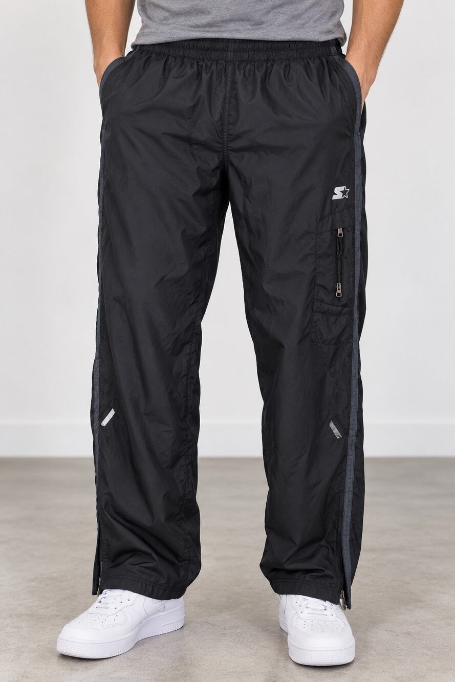 Starter Dri-Star Black Windbreaker Track Pants Mens Large 36-38